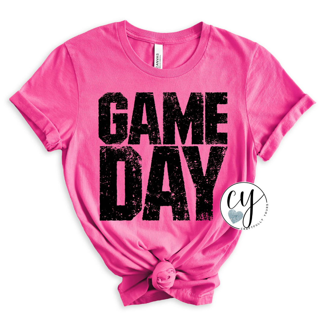 Distressed Game Day Block Tee | Vintage Style Football Shirt