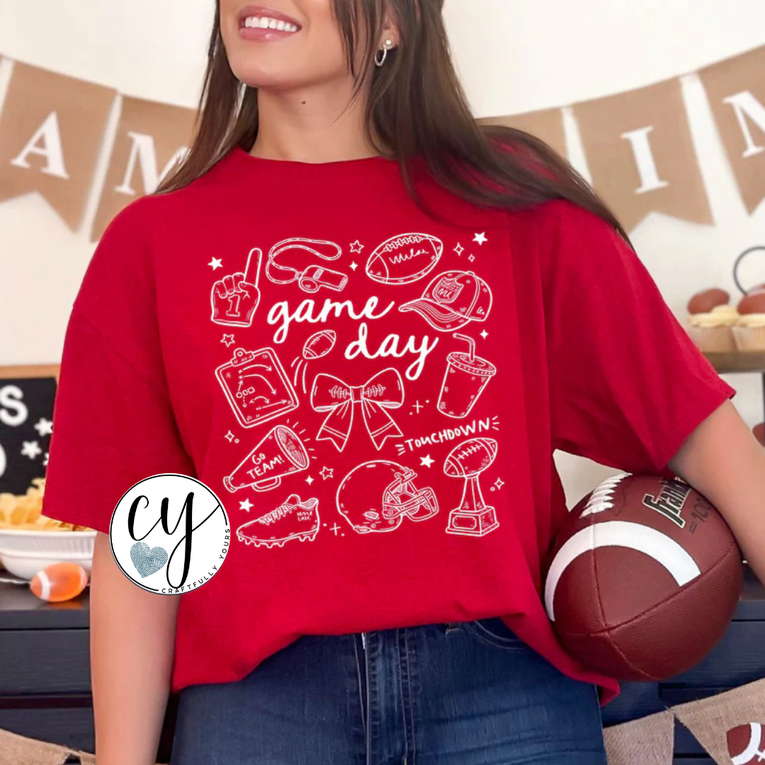 Football Game Day Collage Tee | Playful Game Day Shirt