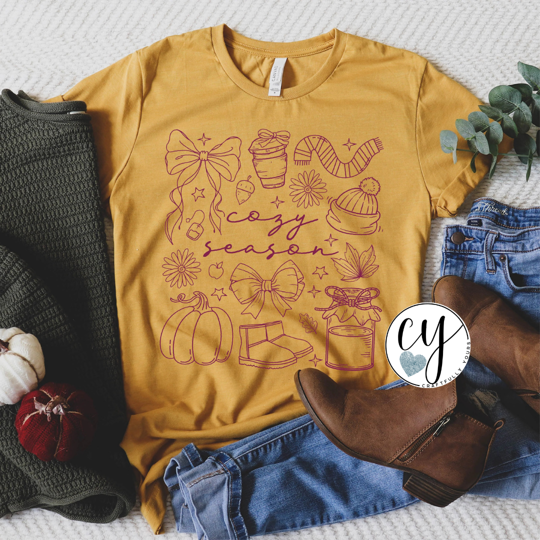 Cozy Season Essential Doodles Tee | Fall Comfort Shirt