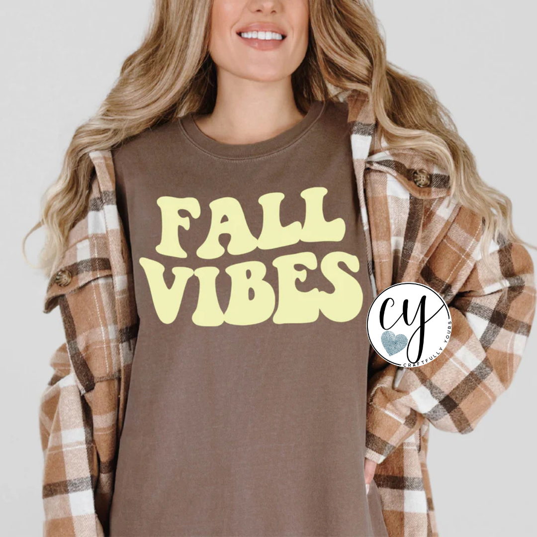 Fall Vibes Cream Ink Tee | Minimalist Autumn Shirt