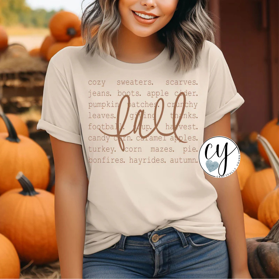 Fall Word Collage Tee | Cozy Autumn Shirt