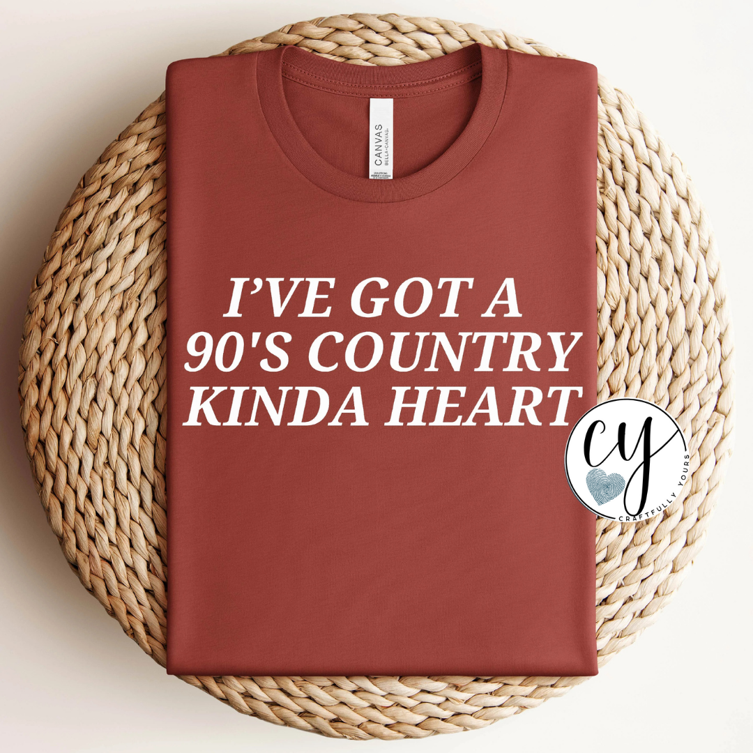 I've Got a 90's Country Kinda Heart Music Lover Tee