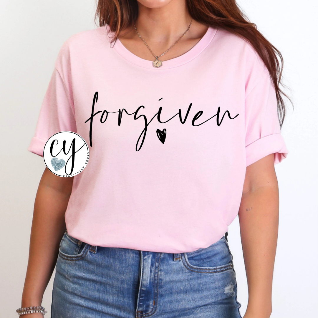 Forgiven Script Tee | Minimalist Christian Apparel