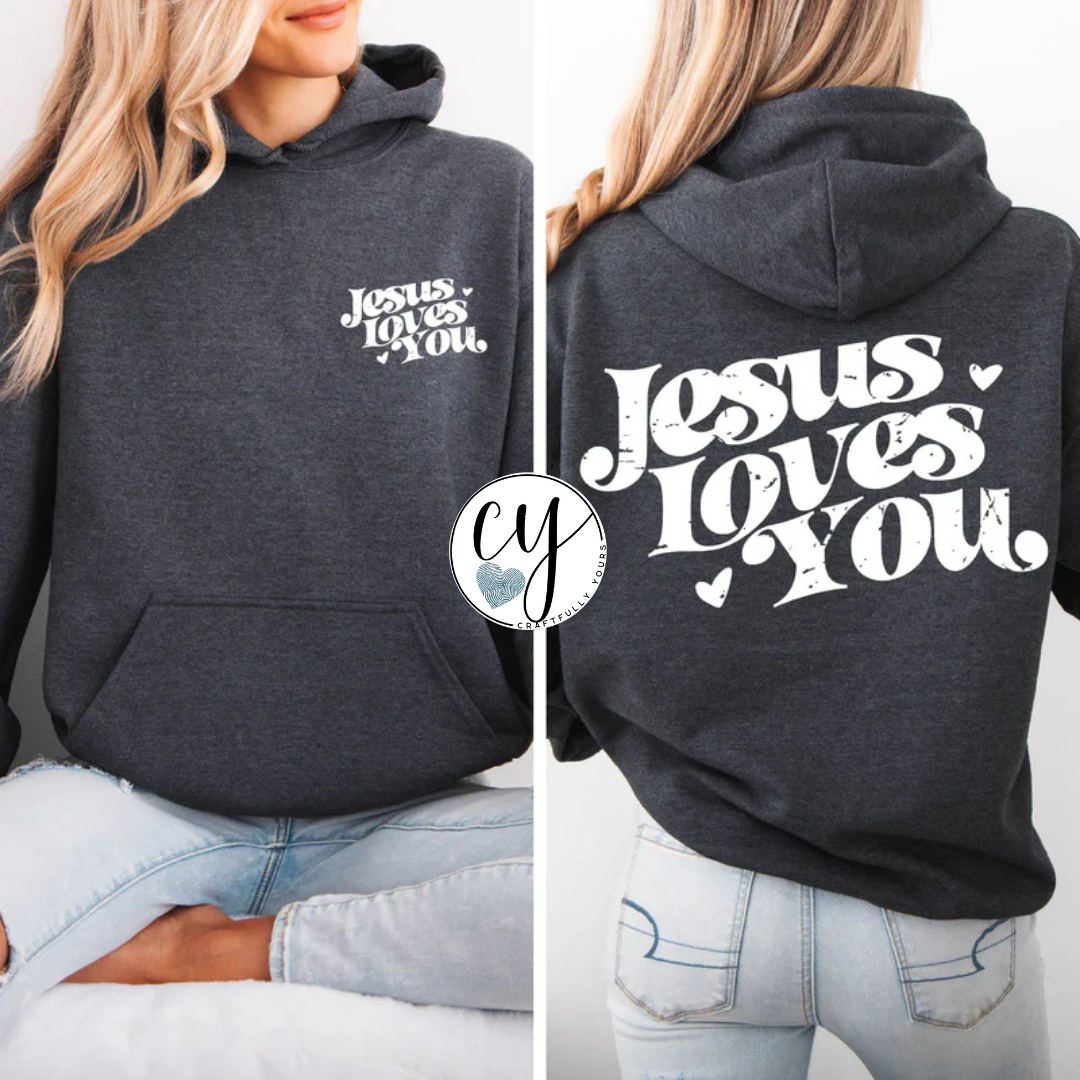 Oversized Grunge Jesus Loves You (Pocket Accent)