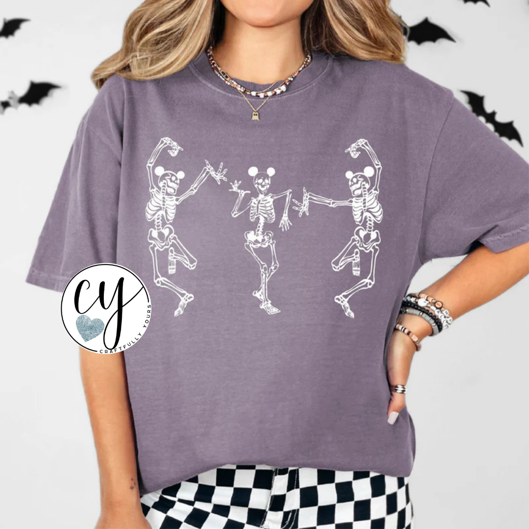 Dancing Mouse Skeletons Halloween Tee