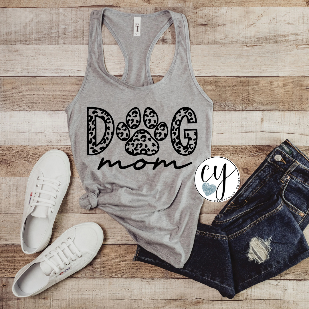Dog Mom Leopard Print Oversized Tee