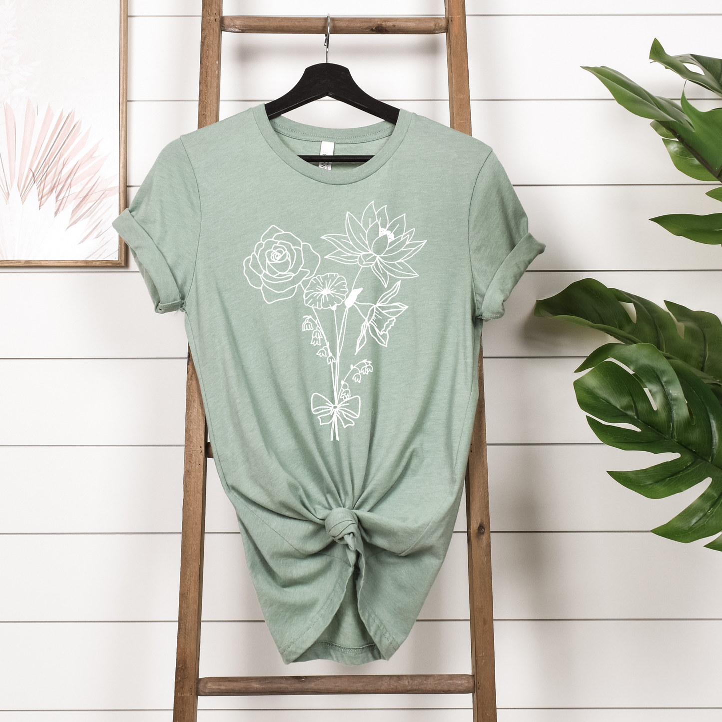 Custom Birth Flower Bouquet Tee - Personalized & Hand-Drawn