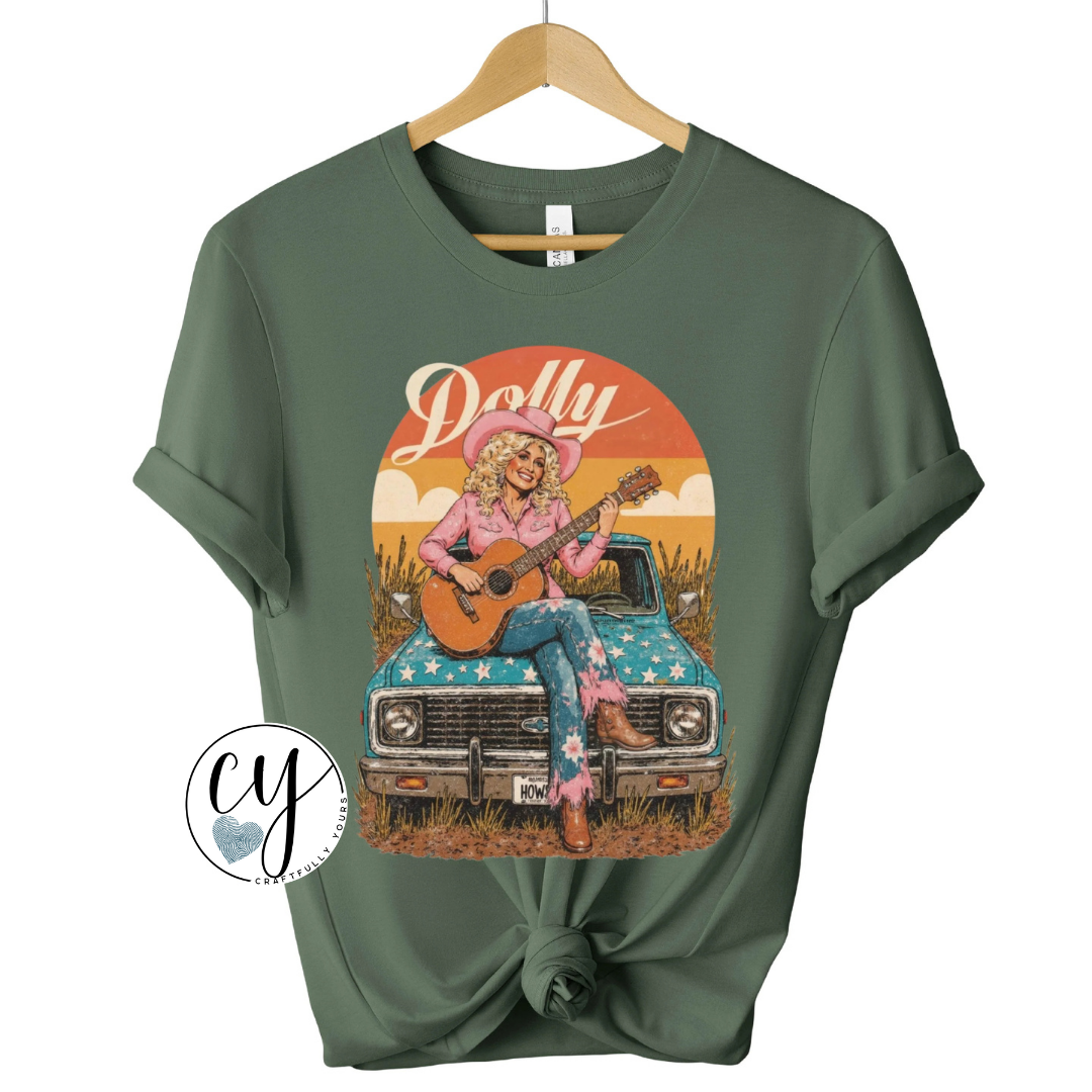 Dolly Truck Concert Oversized Retro Pink Tee