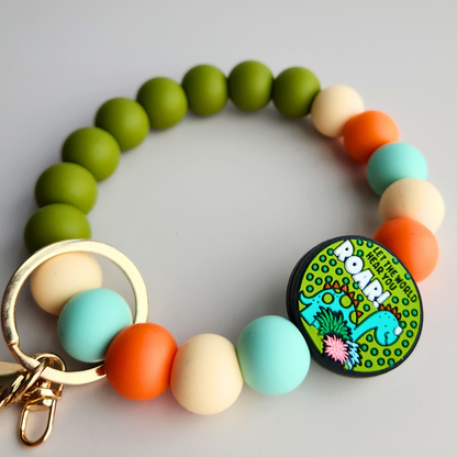 Roar for Jackson Dinosaur Wristlet Keychain | Leukemia Awareness | Accessorize with a Purpose