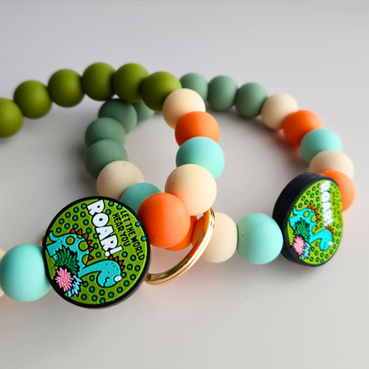 Roar for Jackson Dinosaur Wristlet Keychain | Leukemia Awareness | Accessorize with a Purpose