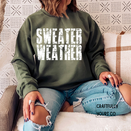 Sweater Weather Distressed Block