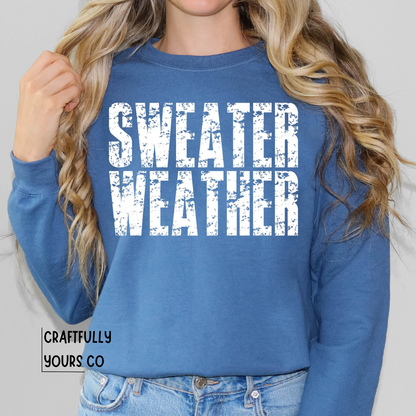 Sweater Weather Distressed Block