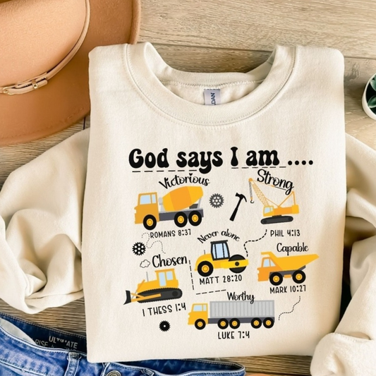 God says I am... Construction affirmations Tee