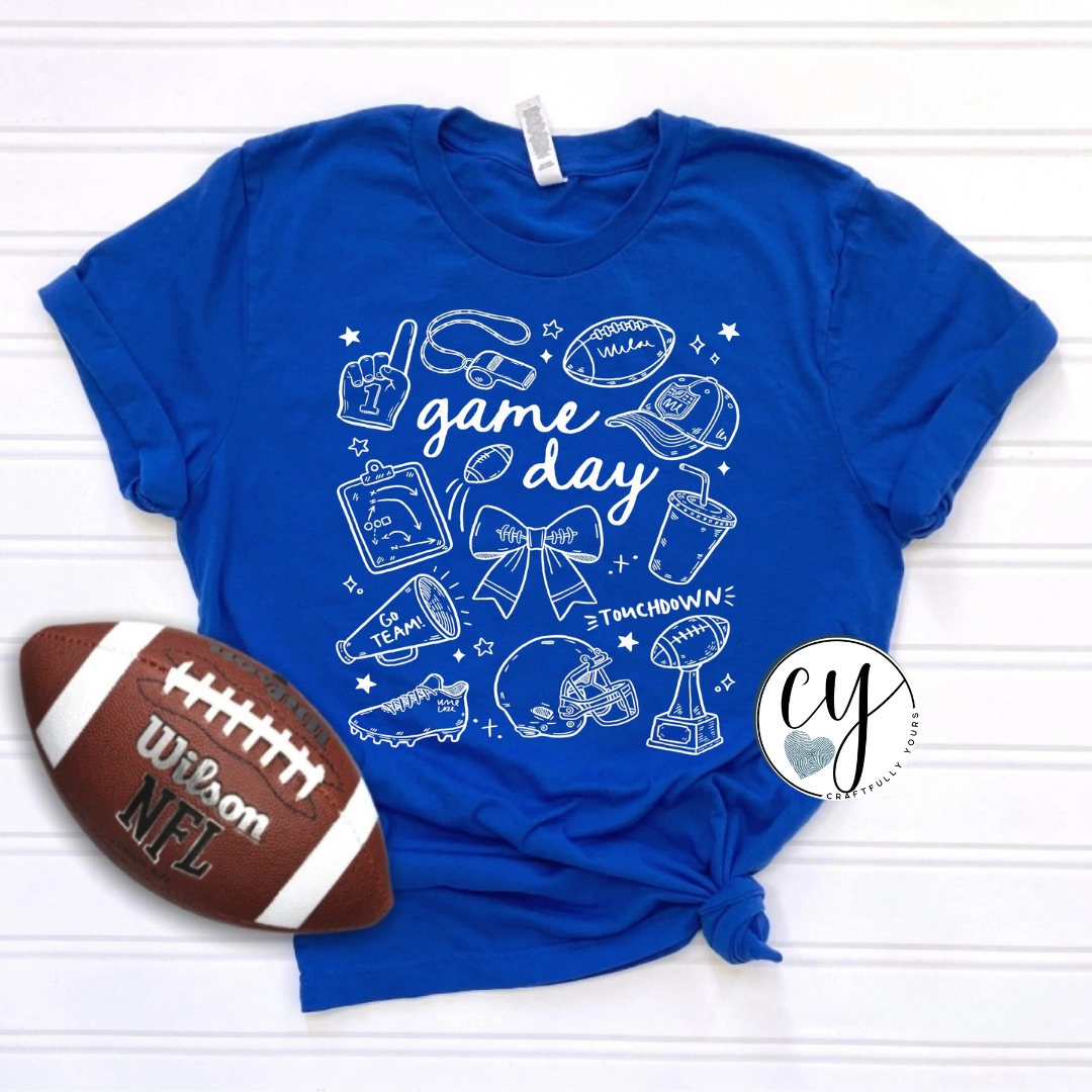 Football Game Day Collage Tee | Playful Game Day Shirt