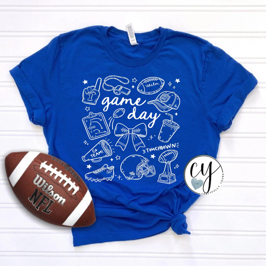 Football Game Day Collage Tee | Playful Game Day Shirt