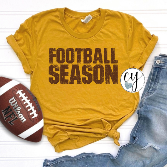 Football Season Grunge Tee | Distressed Game Day Shirt