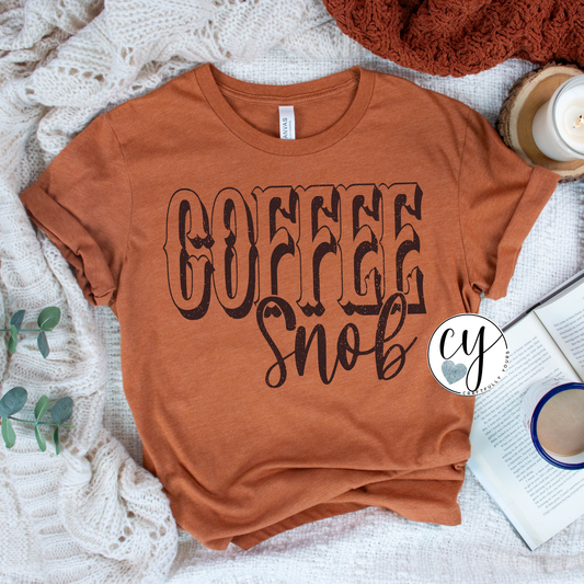 "Coffee Snob" Vintage-Style Coffee Lover Tee