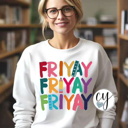 Friyay Friyay Friyay Teacher & Weekend Vibes Tee