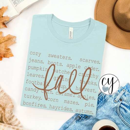 Fall Word Collage Tee | Cozy Autumn Shirt
