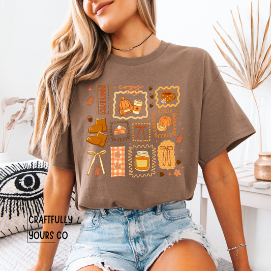 Cozy Autumn Stamps Tee