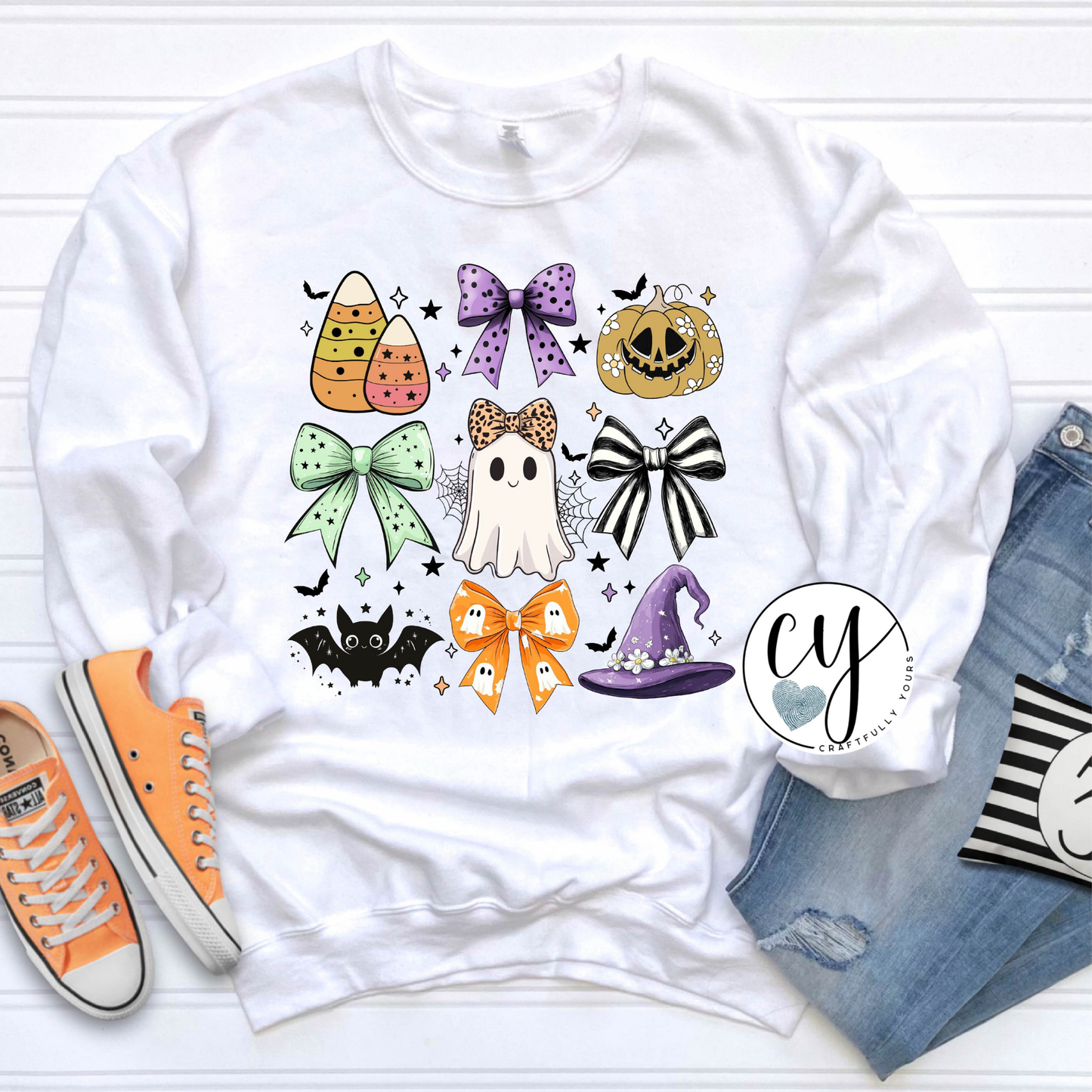 Pastel Halloween Coquette Collage" T-Shirt | Pink Halloween Bow Tee | Cute Spooky Shirt | Girly Ghost Pumpkin Aesthetic