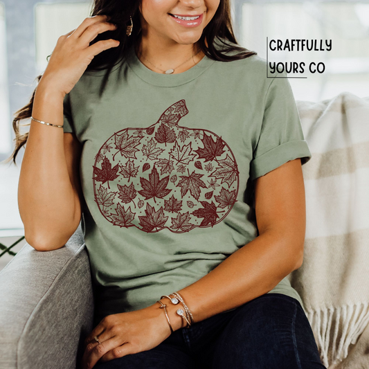 Fall Leaf Pumpkin Tee