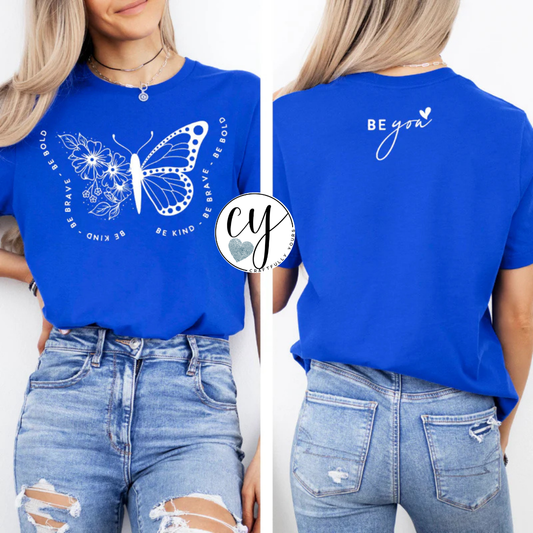 Be Kind Be Brave Be Bold Butterfly & Floral Tee