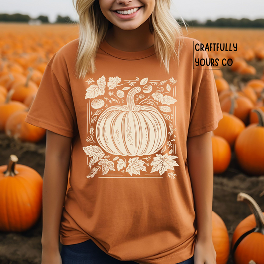 Retro Linocut Pumpkin