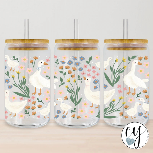 Cottagecore Floral Geese Tumbler | Whimsical Nature Drinkware
