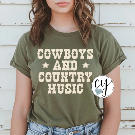 Cowboys and Country Music Stars Vintage Style Tee