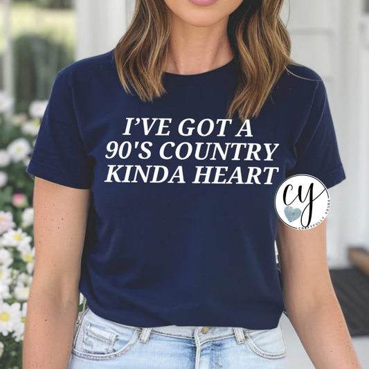I've Got a 90's Country Kinda Heart Music Lover Tee