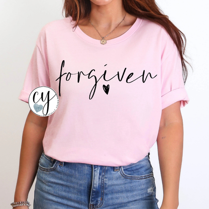 Forgiven Script Tee | Minimalist Christian Apparel