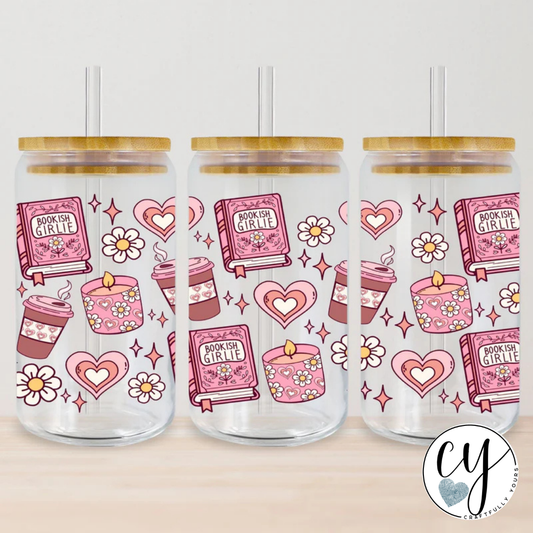 Bookish Girlie Literary Lover Glass Tumbler
