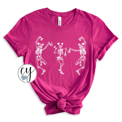 Dancing Mouse Skeletons Halloween Tee