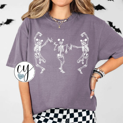 Dancing Mouse Skeletons Halloween Tee