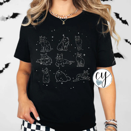 Spooky Kitty Collage Halloween Tee