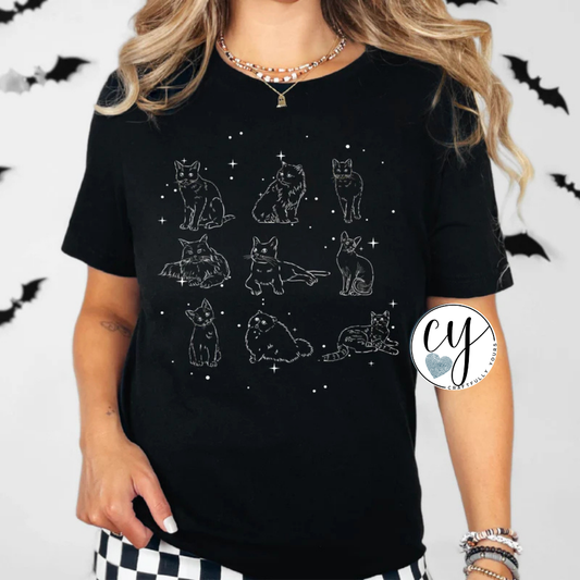 Spooky Kitty Collage Halloween Tee