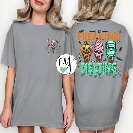 "I'm Freaking Melting" Halloween Ice Cream Cone Tee