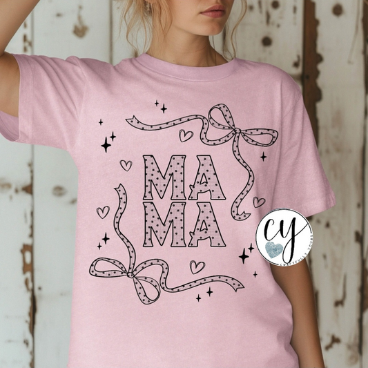 "Mama" Stars & Bows Graphic Tee
